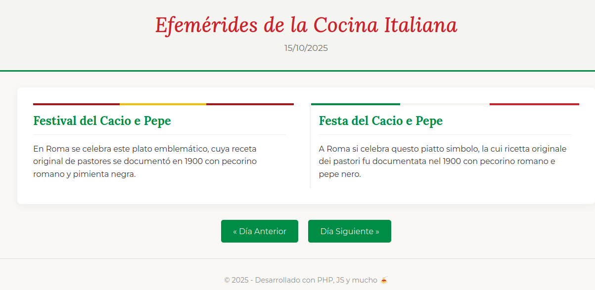 Ricorrenze Cucina Italiana